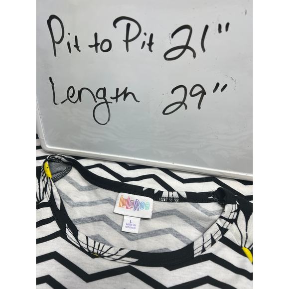 NWOT Rare Lularoe Chevron & Daisy Set Randy Top L & OS leggings - Picture 10 of 10